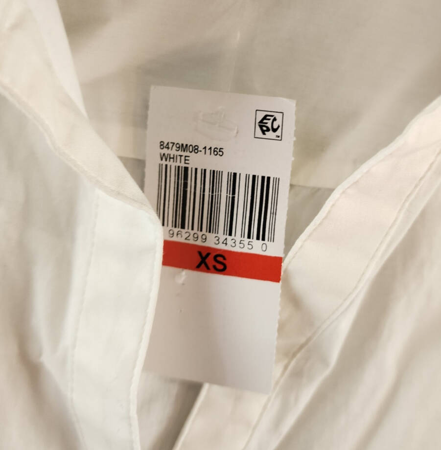 PAIGE Alera Ruched Button Front Top Women's XS White Point Collar Long Sleeves~
