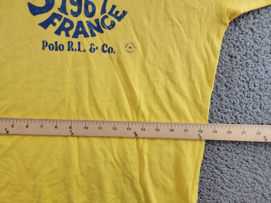 Polo by Ralph Lauren Vintage Fit Slogan-Print T-Shirt Men's XS Sunflower Yellow