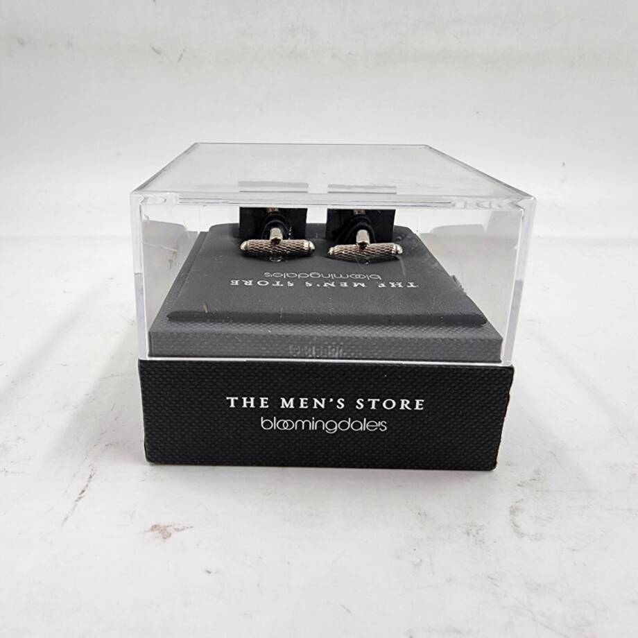 The Men's Store at Bloomingdale Diamond Pattern Cufflinks Silver Toggle closure~