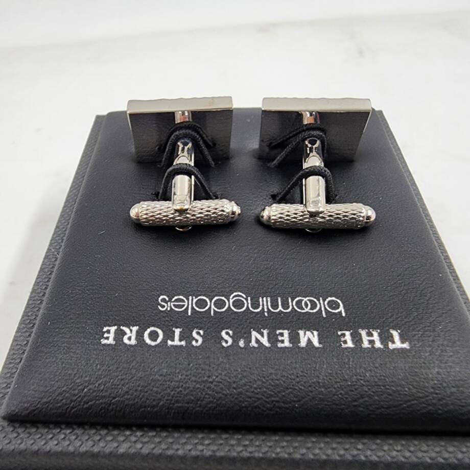 The Men's Store at Bloomingdale Diamond Pattern Cufflinks Silver Toggle closure~