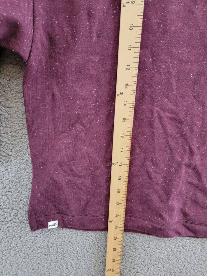 Puma Live In French Terry Crewneck Top Womens S Dark Jasper Long Sleeve Pullover