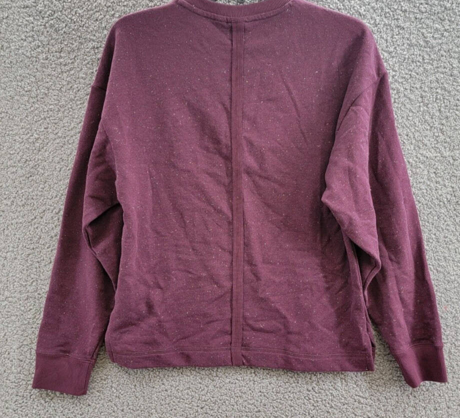 Puma Live In French Terry Crewneck Top Womens S Dark Jasper Long Sleeve Pullover