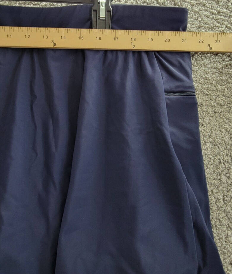 Swim Solutions Plus Size Swim Skort Women's 22W Navy Blue Solid Elastic Waist