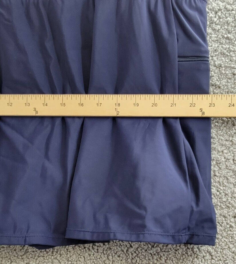Swim Solutions Plus Size Swim Skort Women's 22W Navy Blue Solid Elastic Waist