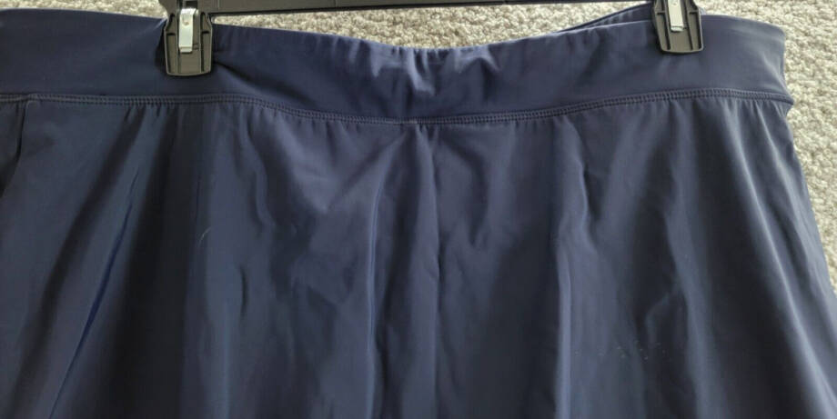 Swim Solutions Plus Size Swim Skort Women's 22W Navy Blue Solid Elastic Waist