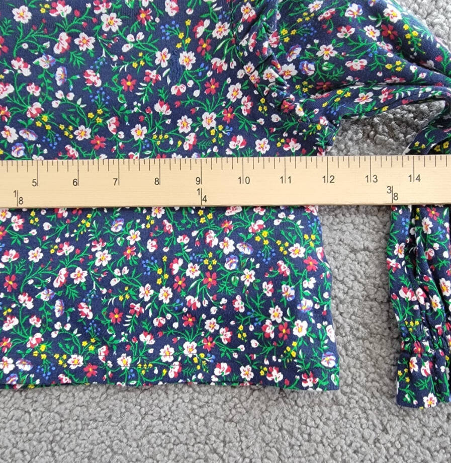 Polo Ralph Lauren Floral Ruffled Top Toddler Girls 2 Navy Multi Crew Neck L/S