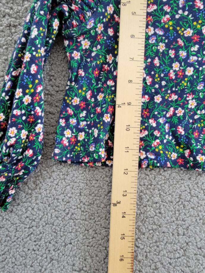 Polo Ralph Lauren Floral Ruffled Top Toddler Girls 2 Navy Multi Crew Neck L/S