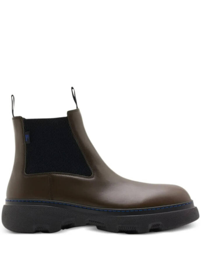 Burberry Mini Creeper Leather Ankle Boots Men's 10.5US Coffee Brown Round Toe