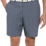 PGA TOUR Check Print Performance Golf Shorts Men's 44 Caviar Slash Pockets