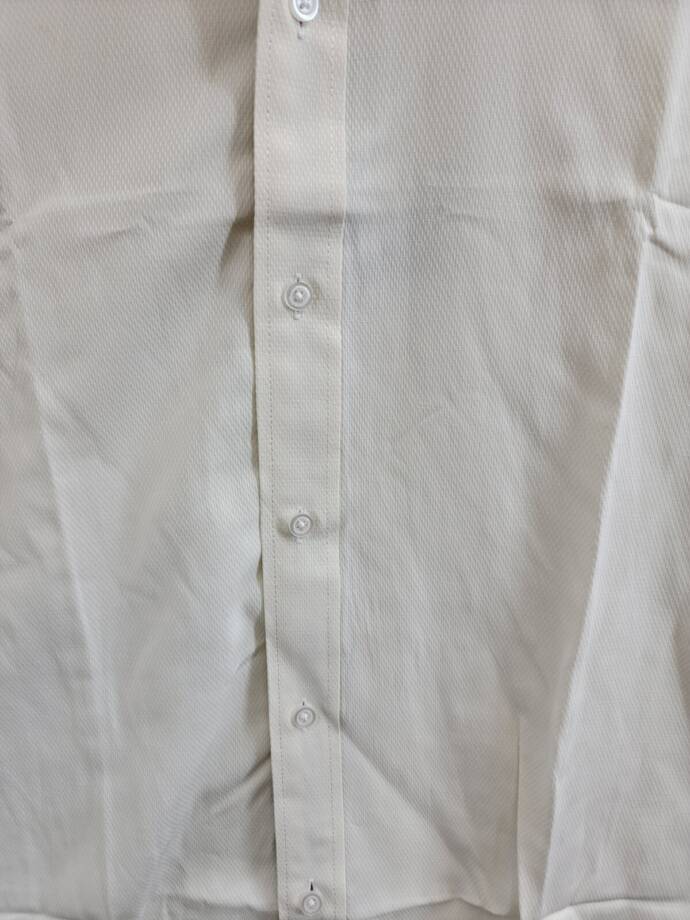 Tayion Collection Slim-Fit Creme Dress Shirt Men's L 16-16.5 34-35 Cream L/S