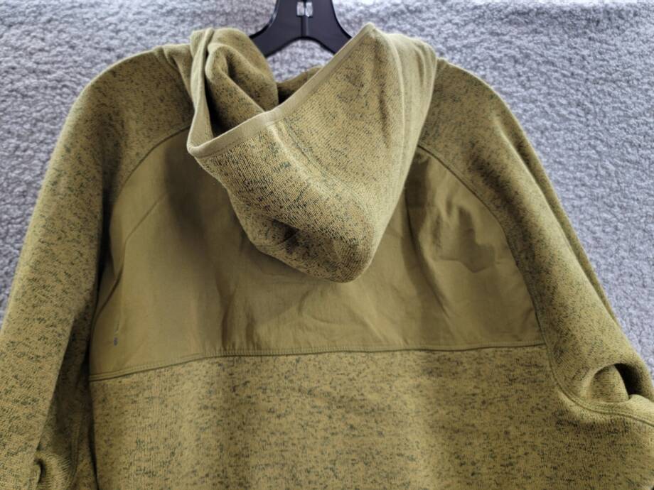 BASS OUTDOOR Regular-Fit Mixed-Media 1/4-Snap Hoodie Mens XL Fir Green W/ Pocket