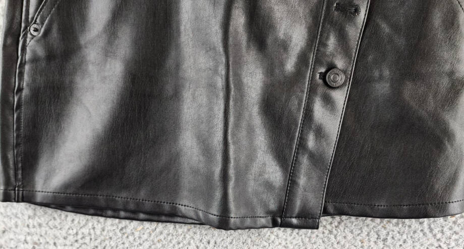 Free People Wynne Vegan Skirt Women's 25 Black Asymmetric Zip/Button Closure