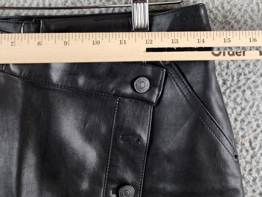 Free People Wynne Vegan Skirt Women's 25 Black Asymmetric Zip/Button Closure