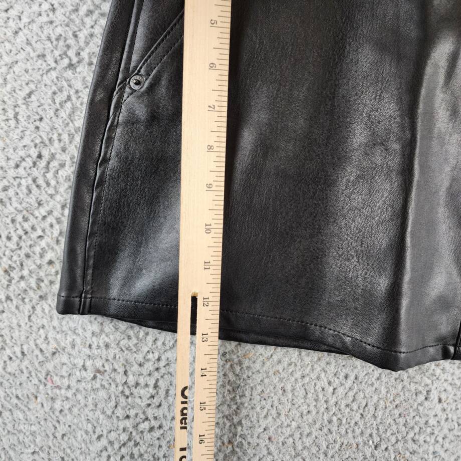 Free People Wynne Vegan Skirt Women's 25 Black Asymmetric Zip/Button Closure