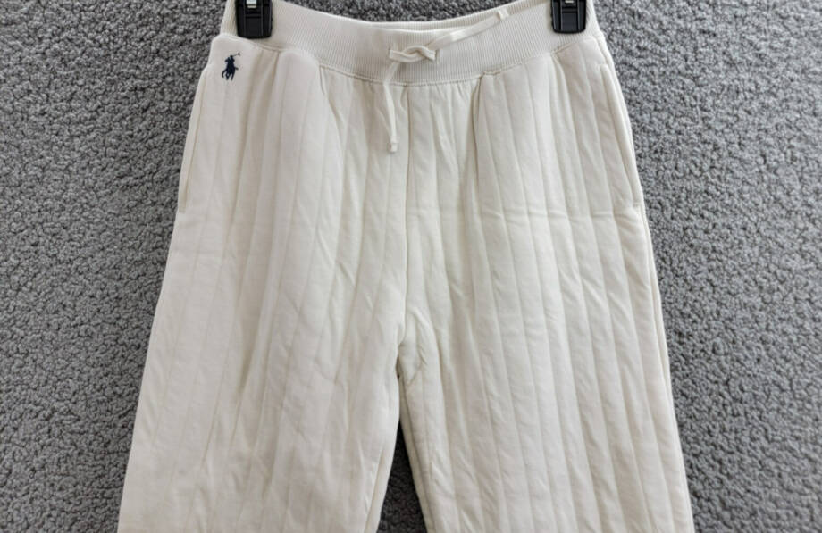 Polo Ralph Lauren Quilted Jogger Pant Big Girls L (12-14) Antique Cream Pull On