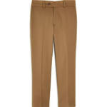 Michael Kors Wool Blend Plain Dress Pants Boys' 18R Tan Zip Button Hook & Bar