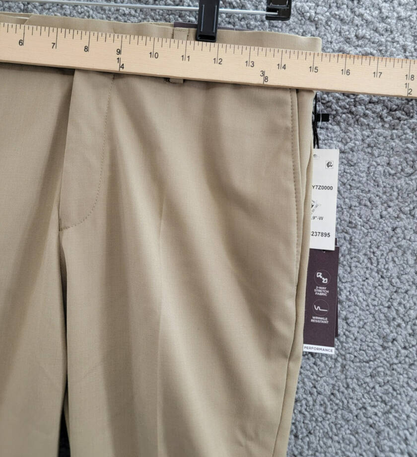 Michael Kors Wool Blend Plain Dress Pants Boys' 18R Tan Zip Button Hook & Bar
