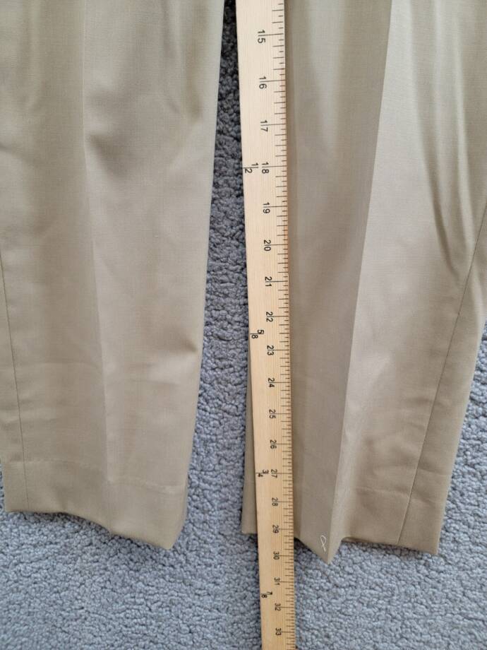 Michael Kors Wool Blend Plain Dress Pants Boys' 18R Tan Zip Button Hook & Bar