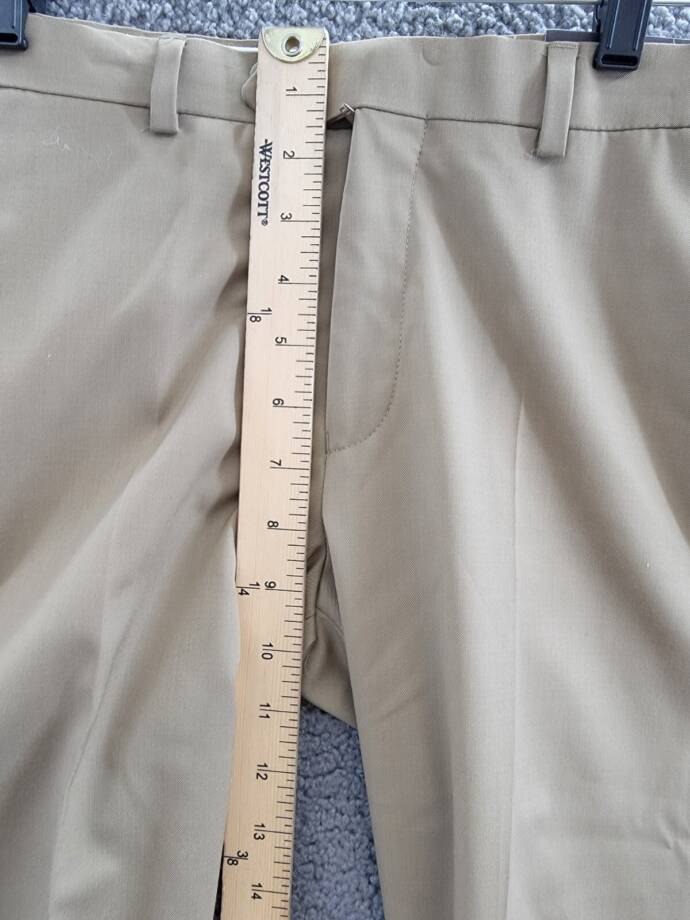 Michael Kors Wool Blend Plain Dress Pants Boys' 18R Tan Zip Button Hook & Bar