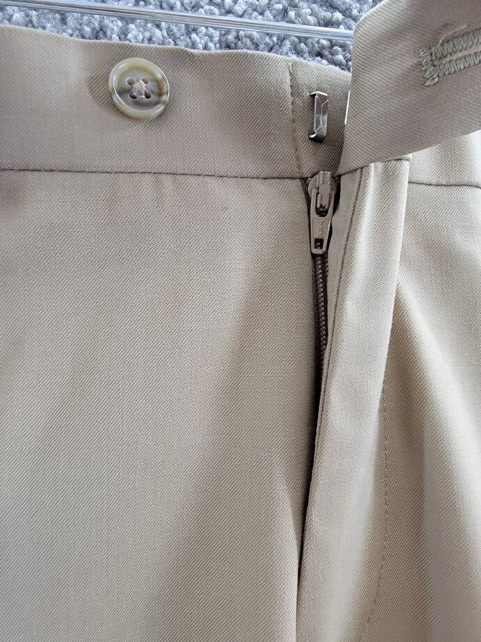 Michael Kors Wool Blend Plain Dress Pants Boys' 18R Tan Zip Button Hook & Bar