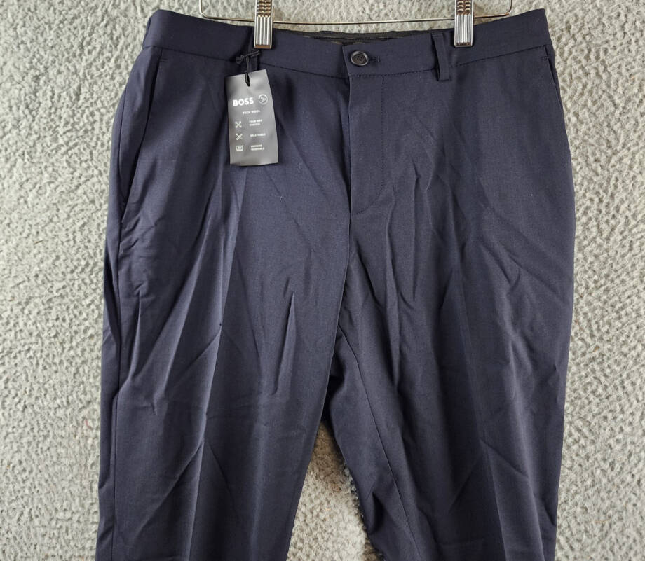 BOSS P-Genius CW-WG-243 Pants Men's 32R Dark Blue Virgin Wool Blend Mid Rise