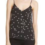 Equipment Layla Sleeveless V Neck Printed Silk Camisole Women's XXS Black