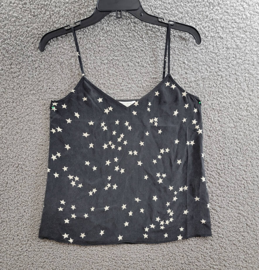 Equipment Layla Sleeveless V Neck Printed Silk Camisole Women's XXS Black