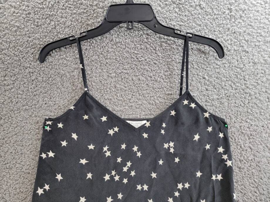Equipment Layla Sleeveless V Neck Printed Silk Camisole Women's XXS Black