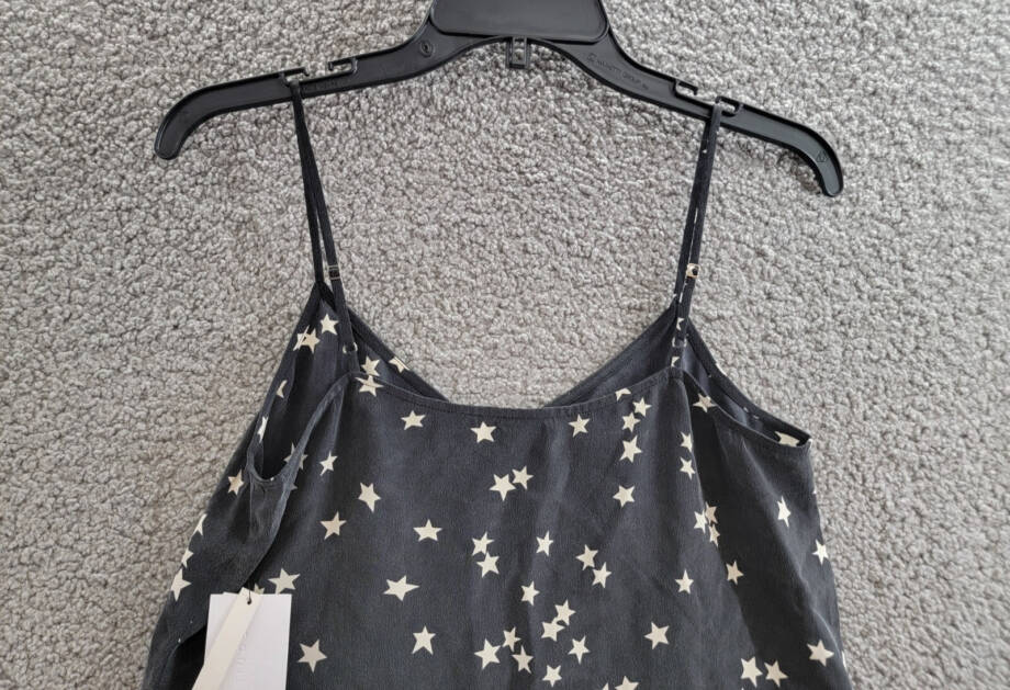 Equipment Layla Sleeveless V Neck Printed Silk Camisole Women's XXS Black