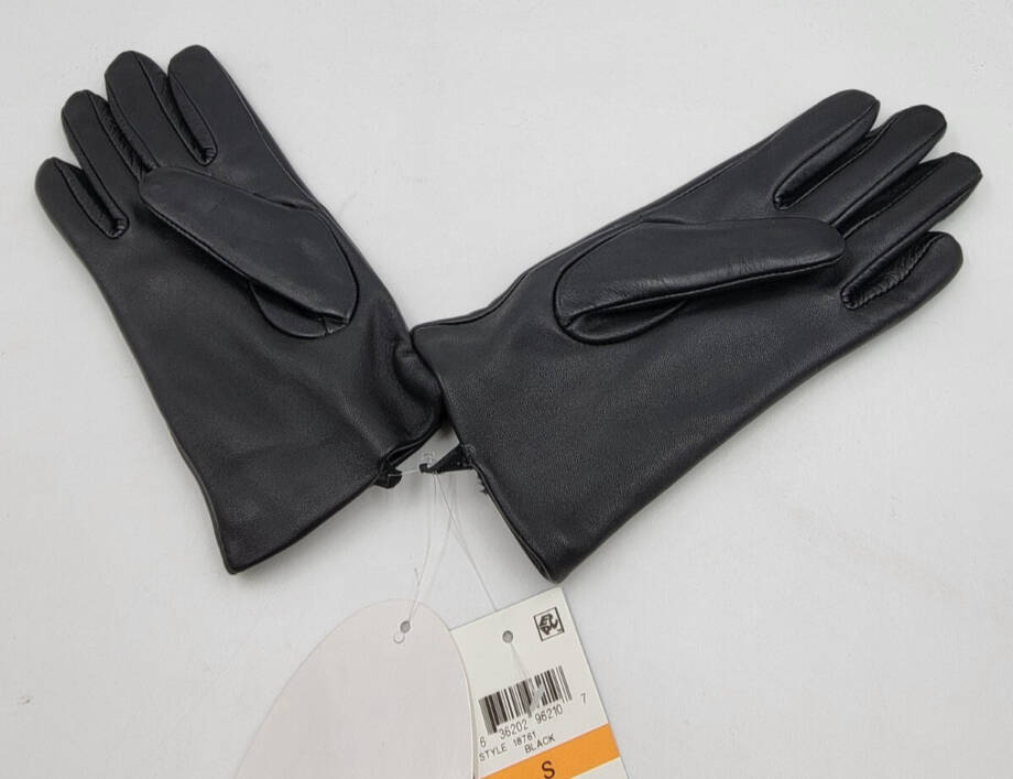 Charter Club Imitation-Pearl & Leather Touch Gloves Women's S Black