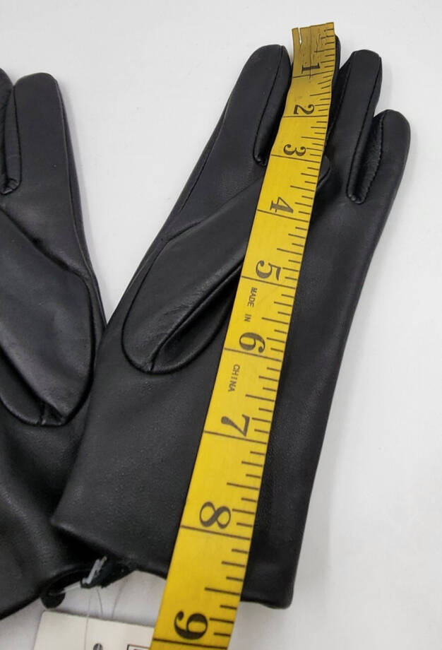 Charter Club Imitation-Pearl & Leather Touch Gloves Women's S Black