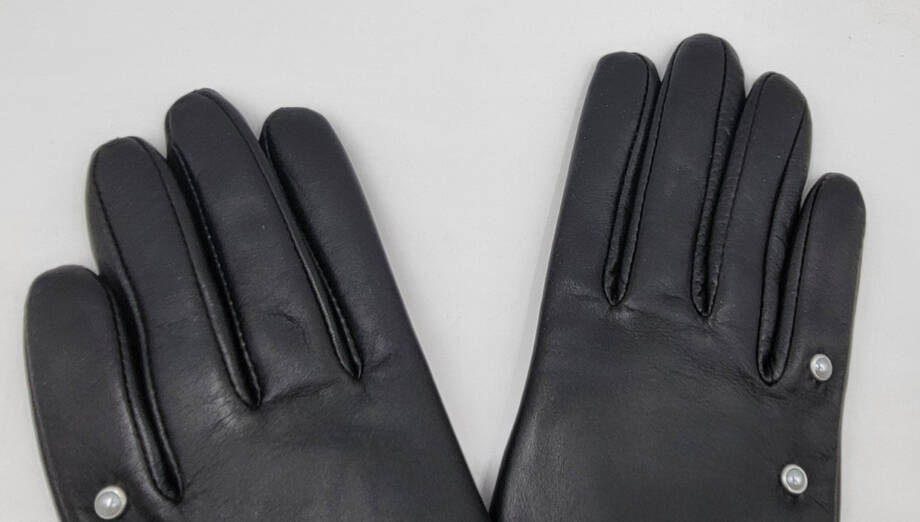 Charter Club Imitation-Pearl & Leather Touch Gloves Women's S Black