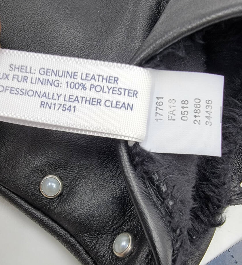 Charter Club Imitation-Pearl & Leather Touch Gloves Women's S Black