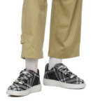 Burberry Check Knit Low Top Sneakers Men's 43/10US Black/White Lace Up Closure