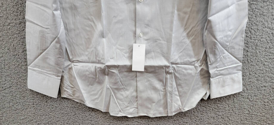 Calvin Klein Refined Cotton Regular Fit Dress Shirt Men's 16 32/33 Grey L/S