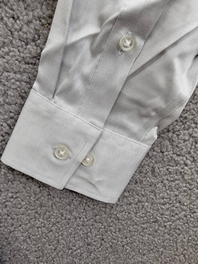 Calvin Klein Refined Cotton Regular Fit Dress Shirt Men's 16 32/33 Grey L/S