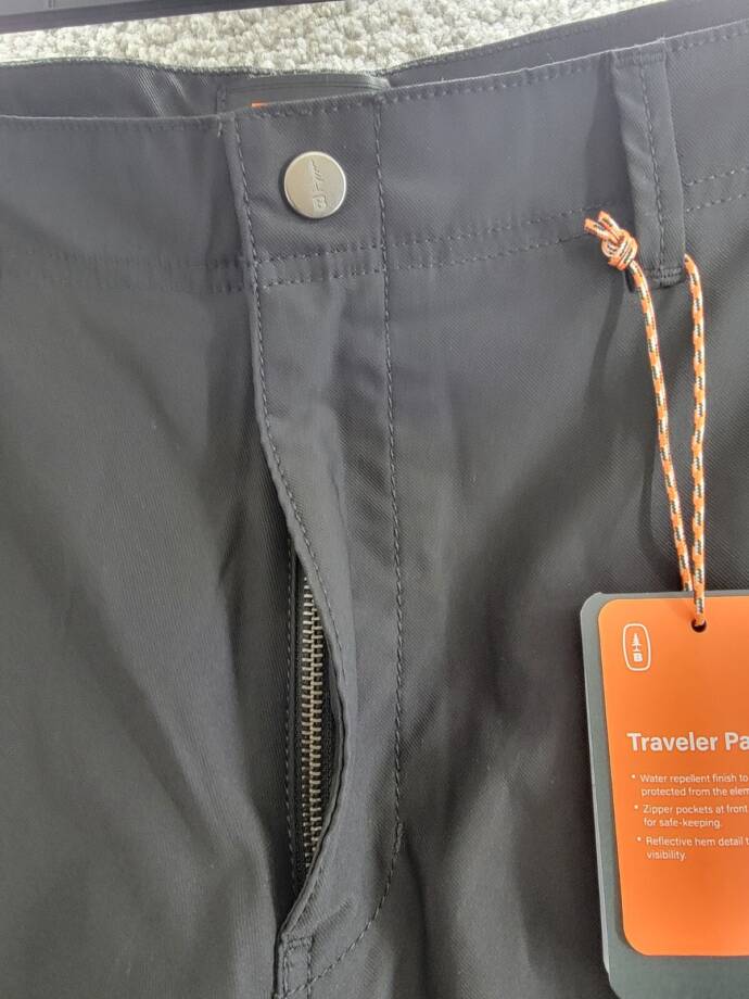 Bass Outdoor Straight-Fit Traveler Pants Men's 42 Caviar High Rise Side Pockets