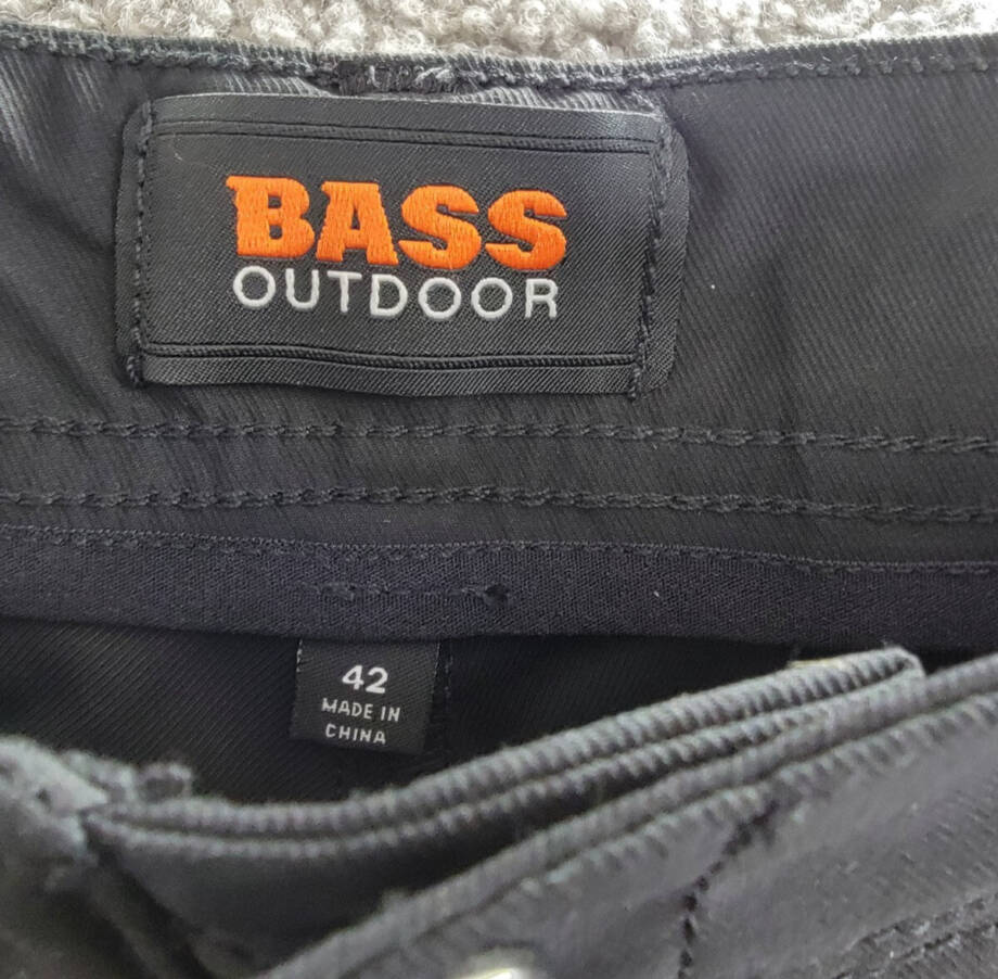 Bass Outdoor Straight-Fit Traveler Pants Men's 42 Caviar High Rise Side Pockets