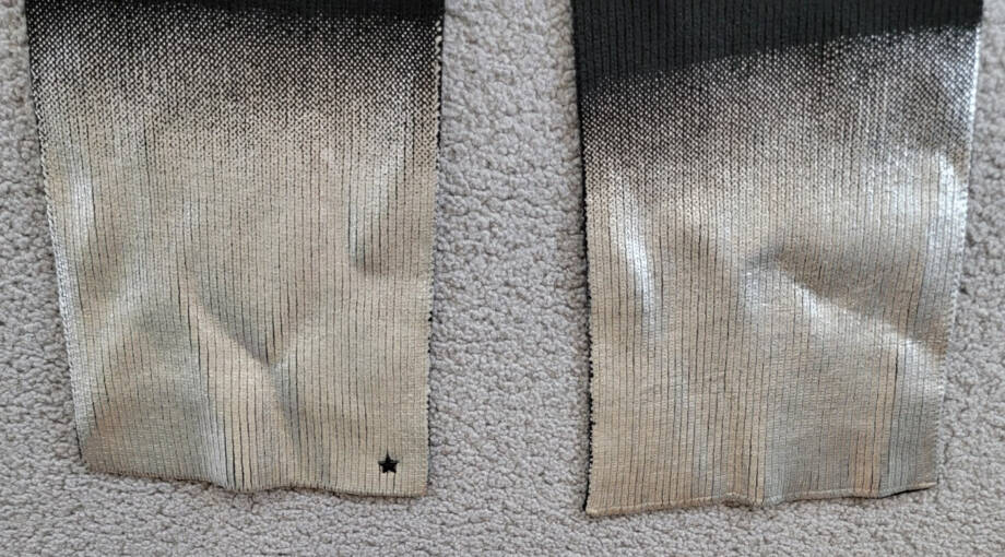 AQUA Ombré Knit Scarf Women's One Size Black/Silver~