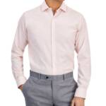 Bar III Slim-Fit Stretch Diamond Dobby Dress Shirt Men's XL 17-17.5 Pink L/S