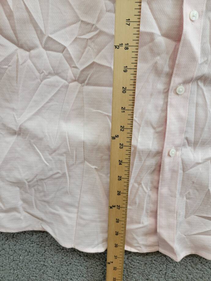 Bar III Slim-Fit Stretch Diamond Dobby Dress Shirt Men's XL 17-17.5 Pink L/S