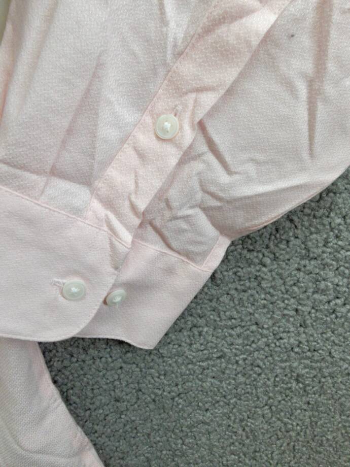 Bar III Slim-Fit Stretch Diamond Dobby Dress Shirt Men's XL 17-17.5 Pink L/S