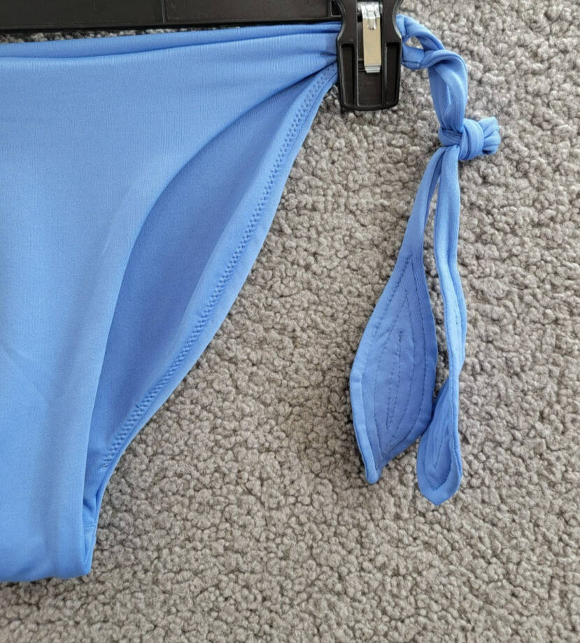Peixoto Juliet Bikini Bottom Women's L Lazuli Blue Solid Side Tie Closures