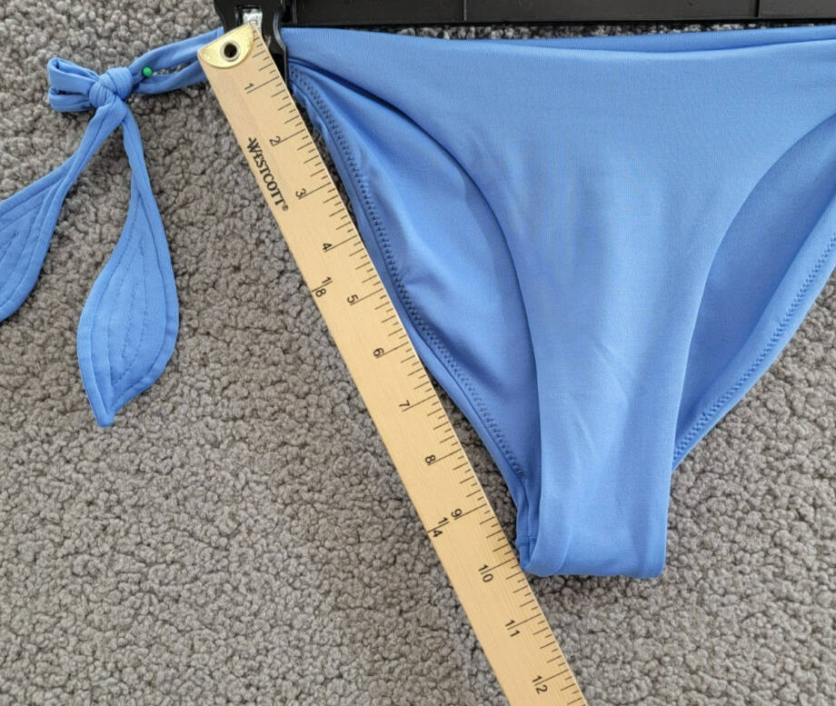 Peixoto Juliet Bikini Bottom Women's L Lazuli Blue Solid Side Tie Closures