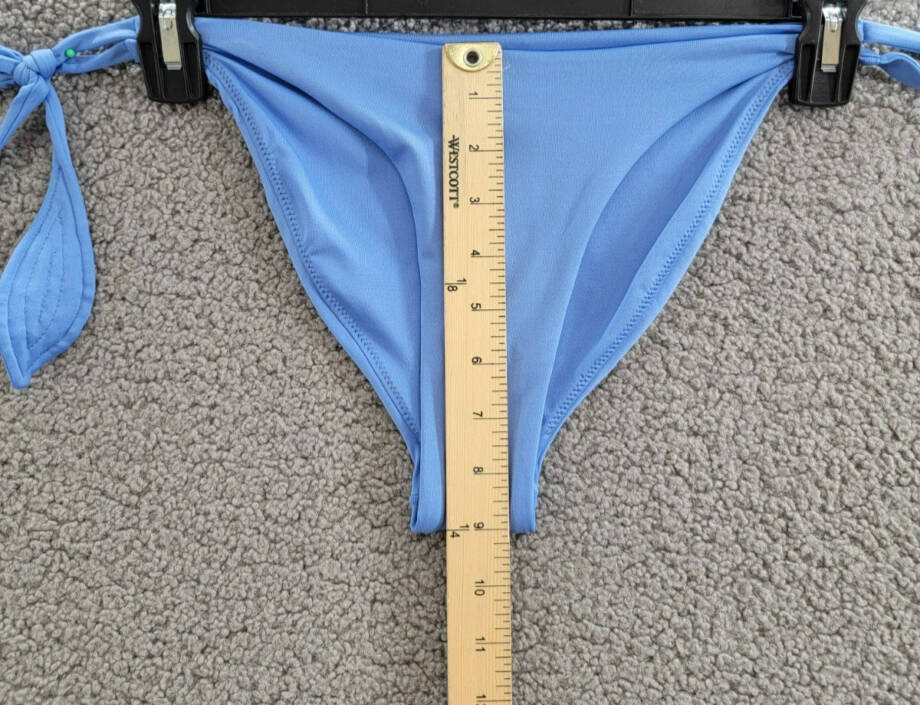 Peixoto Juliet Bikini Bottom Women's L Lazuli Blue Solid Side Tie Closures