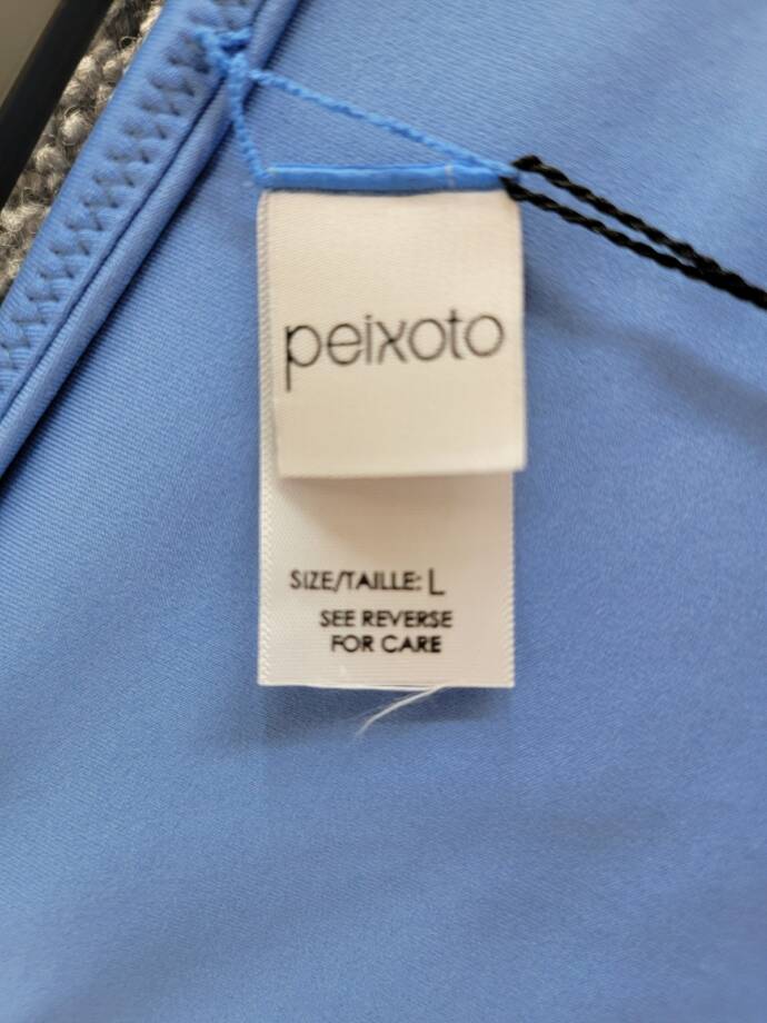 Peixoto Juliet Bikini Bottom Women's L Lazuli Blue Solid Side Tie Closures