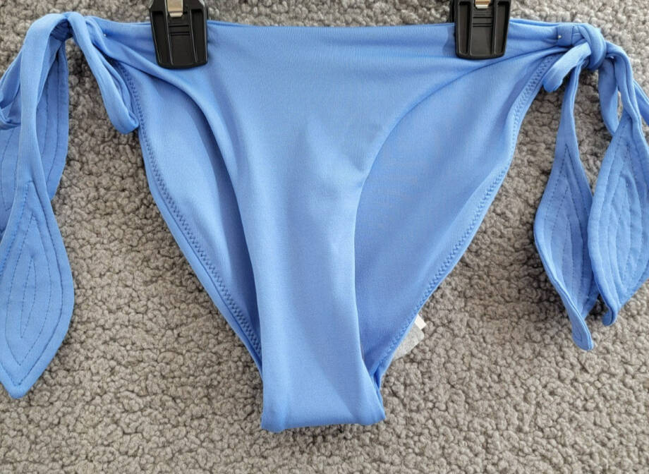 Peixoto Juliet Bikini Bottom Women's S Lazuli Blue Solid Side Tie Closures