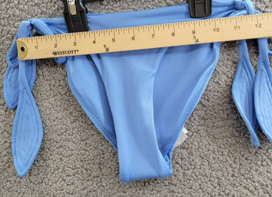Peixoto Juliet Bikini Bottom Women's S Lazuli Blue Solid Side Tie Closures