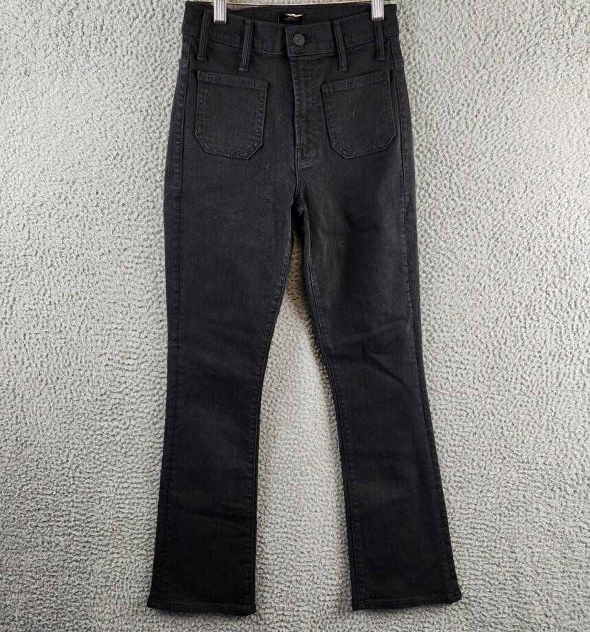 MOTHER The Patch Pocket Insider Ankle High Rise Jeans Womens 24 Pitch Button Zip