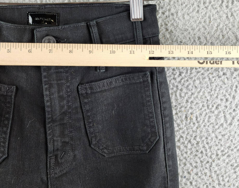 MOTHER The Patch Pocket Insider Ankle High Rise Jeans Womens 24 Pitch Button Zip